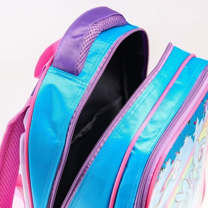 Рюкзак школьный, 39 см х 30 см х 14 см Рюкзак школьный, 39 см х 30 см х 14 см "Радуга Дэш", My little Pony