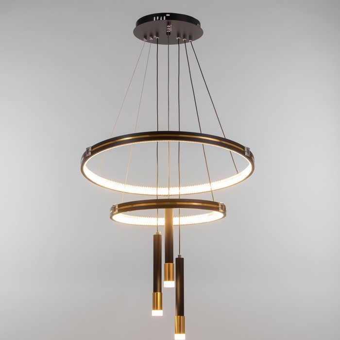 Люстра Люстра "Круги нео" 2+3LED 140Вт 3 режима черный 60х60х4-85 см