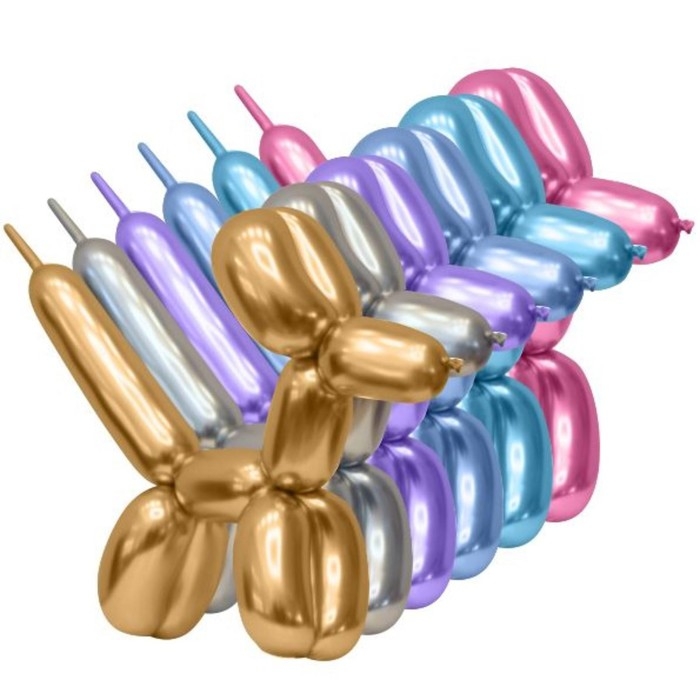 Шар для твистинга 260, зеркальный, хром, набор 50 шт., МИКС Шар для твистинга 260, зеркальный, хром, набор 50 шт., МИКС