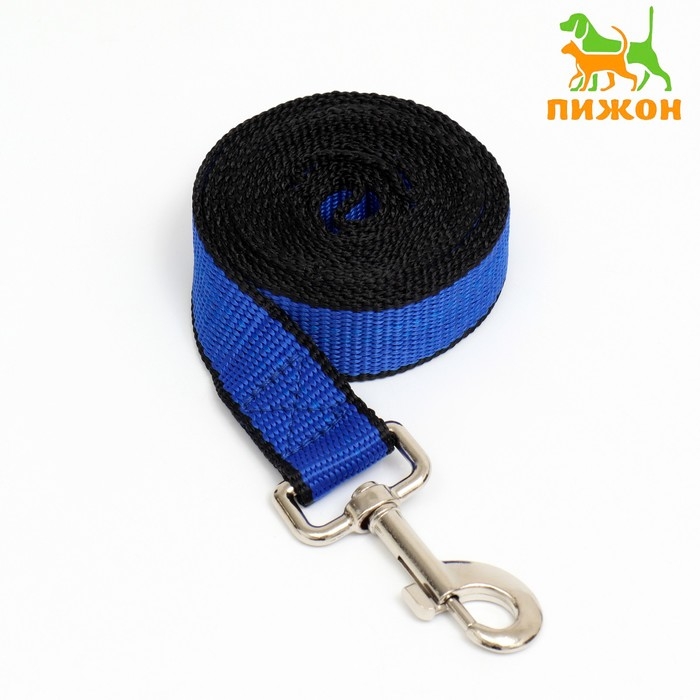 Поводок 2 м х 2,5 см, сине-чёрный Поводок 2 м х 2,5 см, сине-чёрный