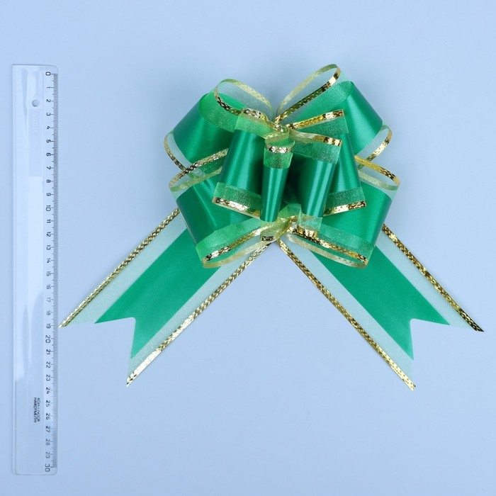 Бант-бабочка №7 Бант-бабочка №7 "Золотая полоса", цвет зелёный