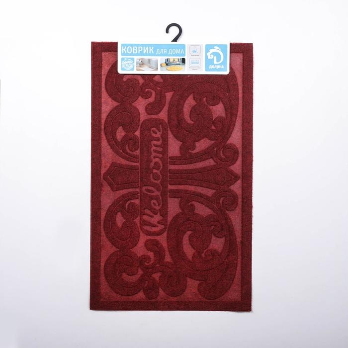 Коврик влаговпитывающий придверный без окантовки «Welcome Вензель», 45×75 см, цвет МИКС Коврик влаговпитывающий придверный без окантовки «Welcome Вензель», 45×75 см, цвет МИКС