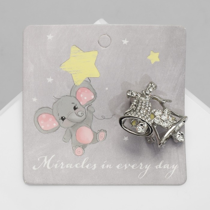 Брошь «Колокольчики», цвет белый в серебре Брошь «Колокольчики», цвет белый в серебре