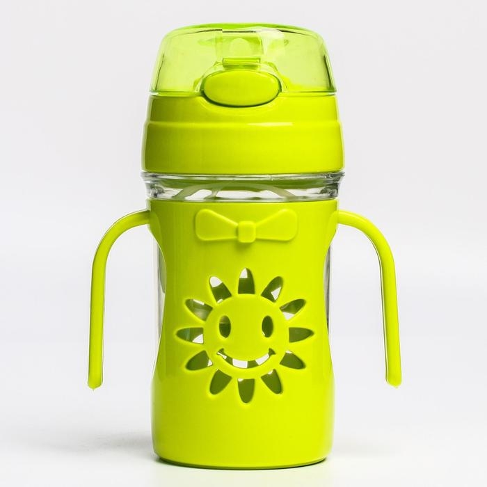 Поильник детский с силиконовой трубочкой &laquo;Солнышко&raquo;, 250 мл., с ручками, цвет МИКС