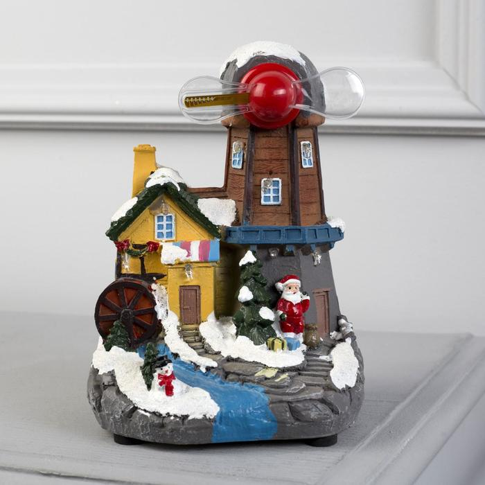 Светодиодная фигура «Новогодняя мельница» 14 × 20 × 13 см, полистоун, батарейки ААх3 (не в комплекте), свечение мульти Светодиодная фигура «Новогодняя мельница» 14 × 20 × 13 см, полистоун, батарейки ААх3 (не в комплекте), свечение мульти