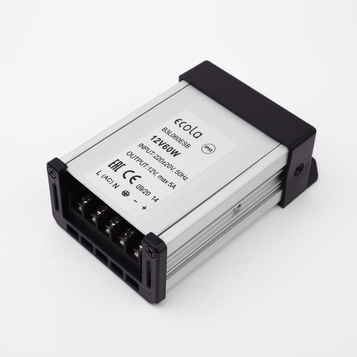 Блок питания Ecola для светодиодной ленты 12 В, 60 Вт, IP53 Блок питания Ecola для светодиодной ленты 12 В, 60 Вт, IP53