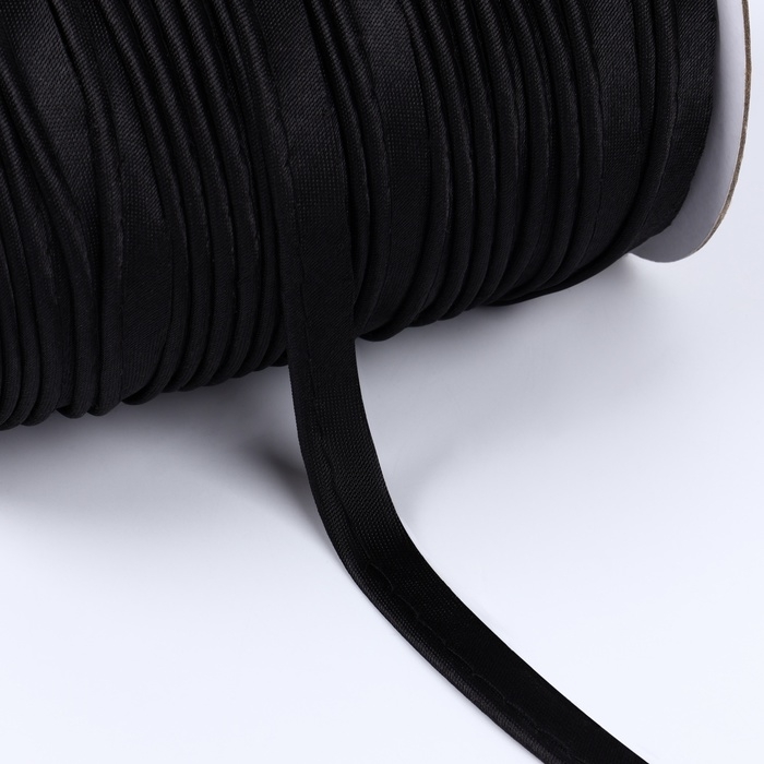 Кант атласный, 12 мм, 65 ± 1 м, цвет чёрный Кант атласный, 12 мм, 65 ± 1 м, цвет чёрный