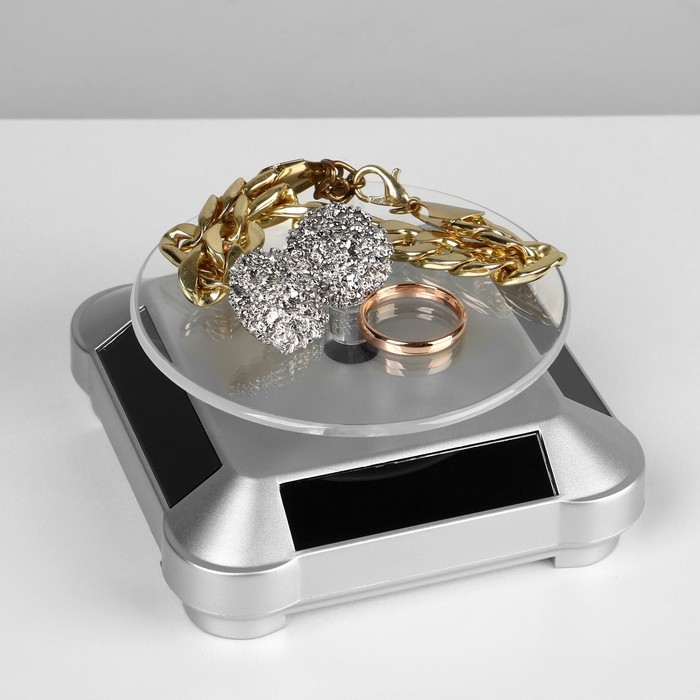 Подставка для украшений универсальная, вращающаяся на 360 градусов,10×10×4,5см, цвет серебро