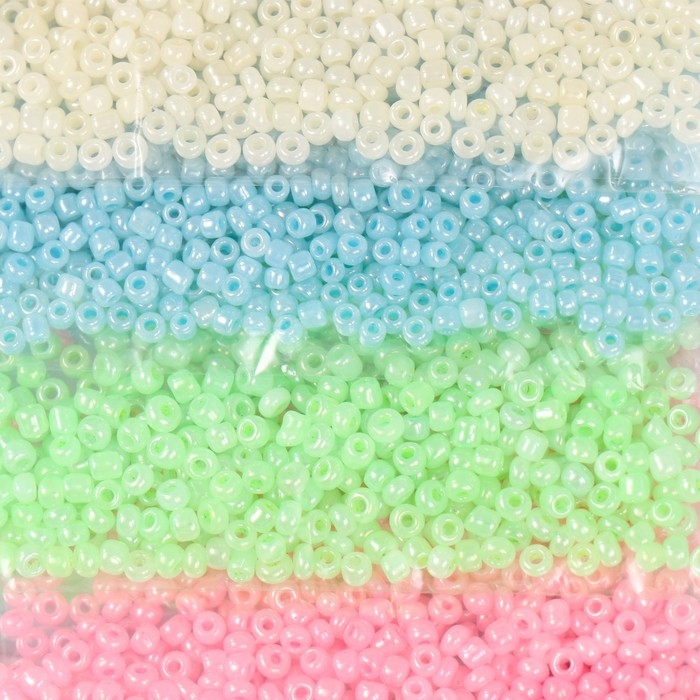 Бисер круглый 12/0  Бисер круглый 12/0 "Зефирный" перламутр 8 цветов х 10 гр 20х8 см