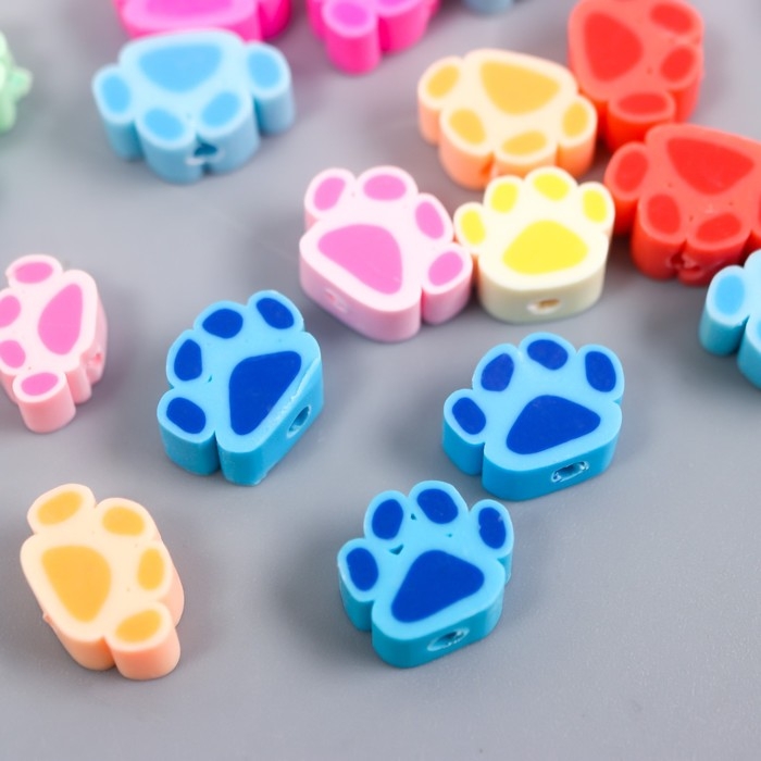 Бусины для творчества PVC Бусины для творчества PVC "Лапки" набор 25 шт 0,5х0,8х1 см