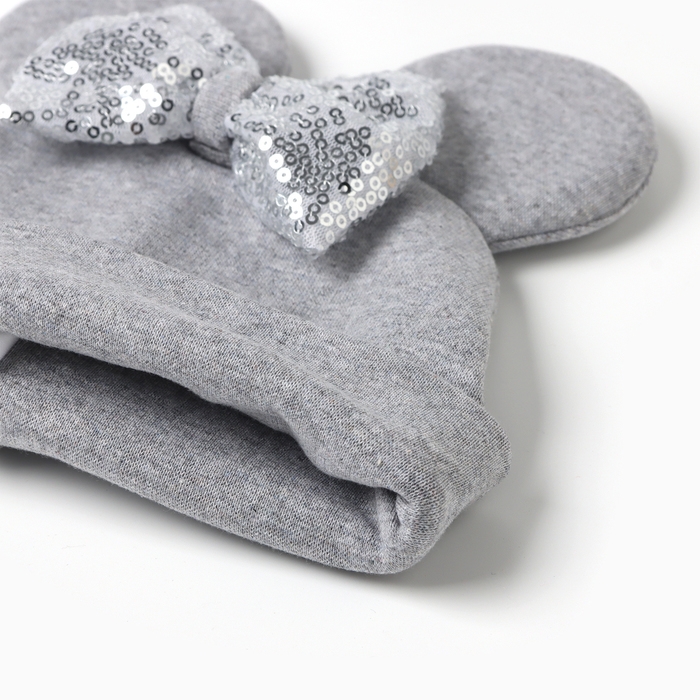 Шапка детская Шапка детская "Мышка", цвет серый, размер 46-50