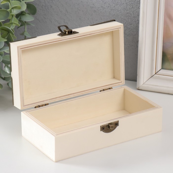 Шкатулка для росписи дерево Шкатулка для росписи дерево "С уголками" 5,5х16х8,5 см