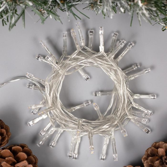 Гирлянда «Нить» 4 м, IP20, прозрачная нить, 40 LED, свечение тёплое белое, 2 режима, AAх3 Гирлянда «Нить» 4 м, IP20, прозрачная нить, 40 LED, свечение тёплое белое, 2 режима, AAх3