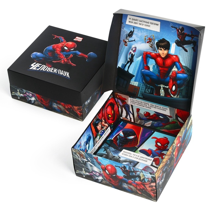 Коробка подарочная складная с 3Д, Человек-паук, 15 х 15 х 7 см Коробка подарочная складная с 3Д, Человек-паук, 15 х 15 х 7 см