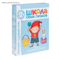 Полный годовой курс от 2 до 3 лет. 12 книг с картонной вкладкой. Денисова Д.