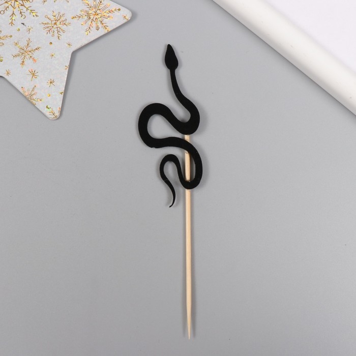 Новогодний топпер для творчества Новогодний топпер для творчества "Чёрная змея" 12.5 см (Новогодний набор 6 шт)