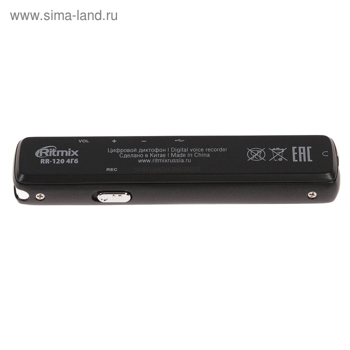 Диктофон Ritmix RR-120 4GB, MP3/WAV, дисплей, металл корпус, черный Диктофон Ritmix RR-120 4GB, MP3/WAV, дисплей, металл корпус, черный
