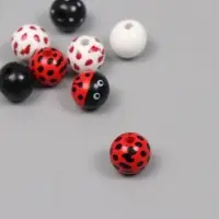 Бусины для творчества дерево "Божья коровка" набор 10 шт 1,6х1,6х1,6 см