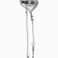 Брошь корейский стиль "Сердце" цвет серебро