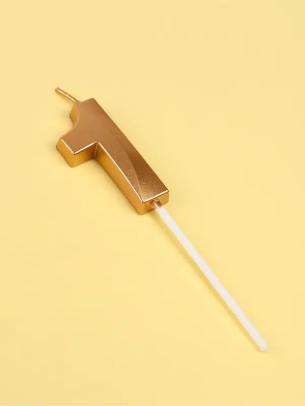 Свеча в торт на шпажке &laquo;Грань&raquo;, цифра 1, шампань, 5 см