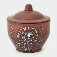 Горшочек для запекания &laquo;Одуванчик&raquo;, 850 мл, 13&times;13&times;14 см, красная глина