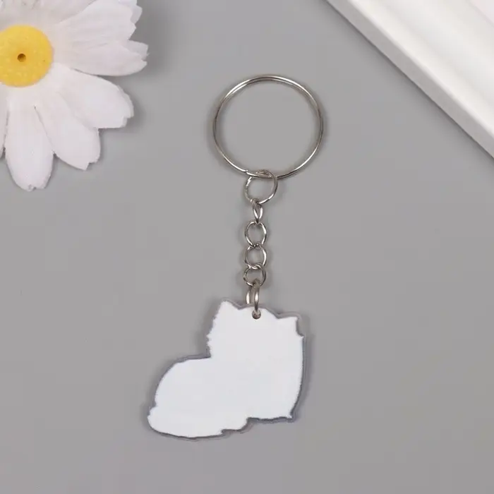 Брелок акрил "Котёнок в пижамке сладко спит на подушке" 2,9х3,4х0,3 см