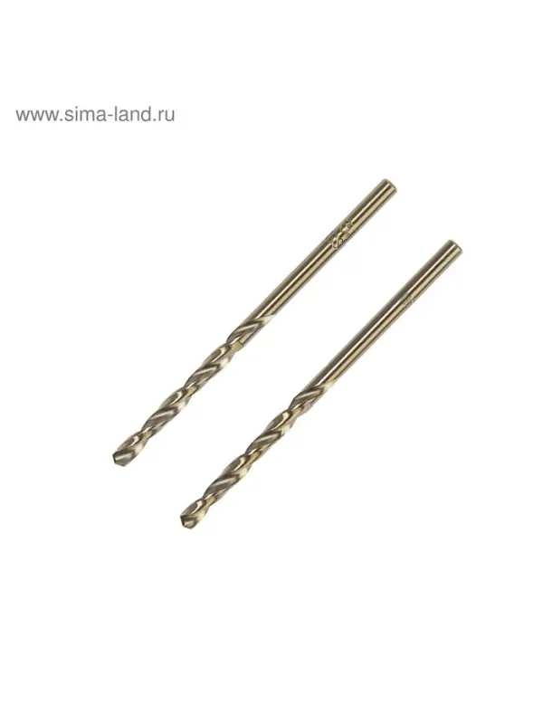 Сверло по металлу ТУНДРА, HSS-Co (5% кобальта), цилиндрический хвост., 3.2&times;65 мм, 2 шт.