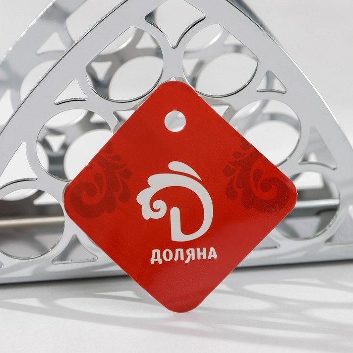 Салфетница Доляна «Лотос», 13×4×9 см, серебряная
