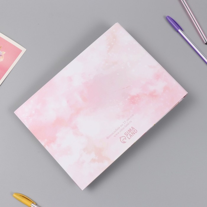 Фотоальбом 25 листов (наклейки+кольца)  Фотоальбом 25 листов (наклейки+кольца) "Сладости. Нежность" тиснение золото 19х27х3 см