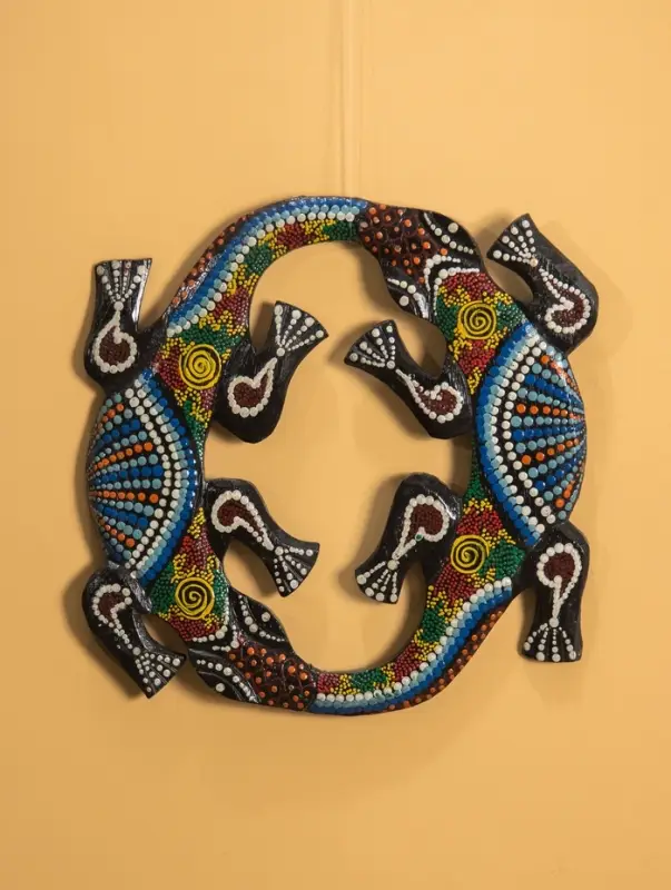 Панно настенное «Пара ящериц», 33×33×1 см, МДФ, МИКС Панно настенное «Пара ящериц», 33×33×1 см, МДФ, МИКС