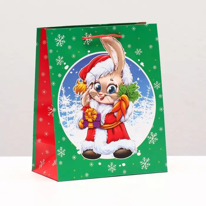 Пакет подарочный «Зайчик Дед Мороз» , 18×22.3×10 см Пакет подарочный «Зайчик Дед Мороз» , 18×22.3×10 см