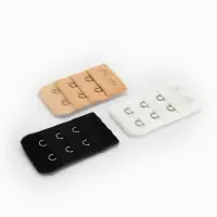 Застёжка для бюстгальтера, удлинитель, 3 ряда 2 крючка, 3.2×5 см, 3 шт.