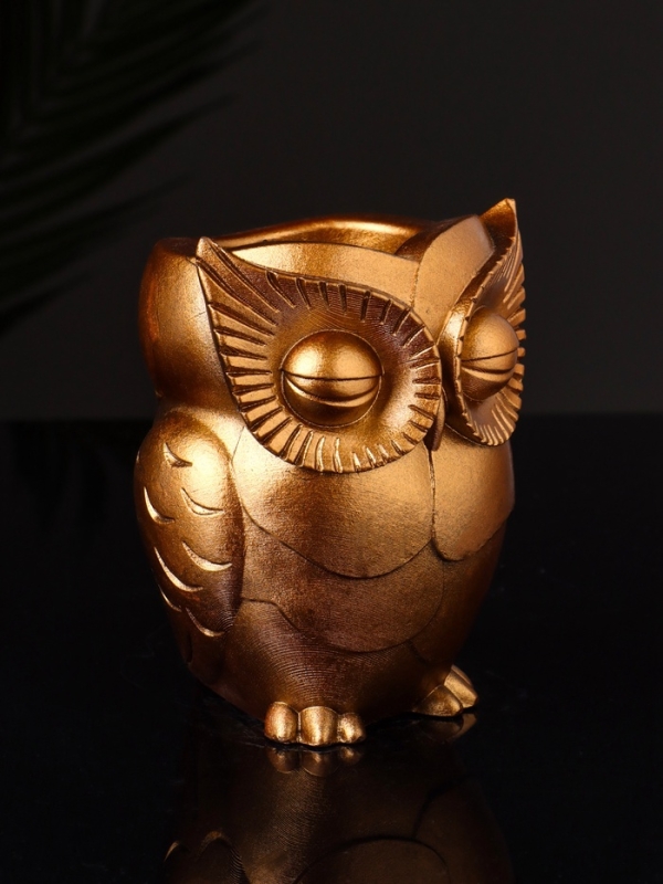 Кашпо Кашпо "Сова" 10х7 см, цвет бронза