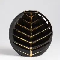 Ваза настольная керамика "Новайо" 18х17 см, чёрный Ваза настольная керамика "Новайо" 18х17 см, чёрный
