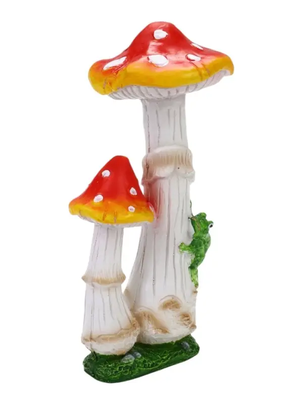 Садовая фигура из полистоуна &laquo;Мухомор с лягушкой&raquo;, 13&times;13&times;32 см