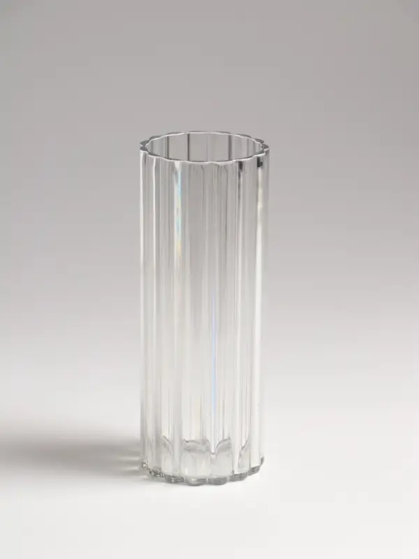 Ваза для цветов &laquo;Венера&raquo;, 14&times;5 см, полосы, пластик, прозрачная