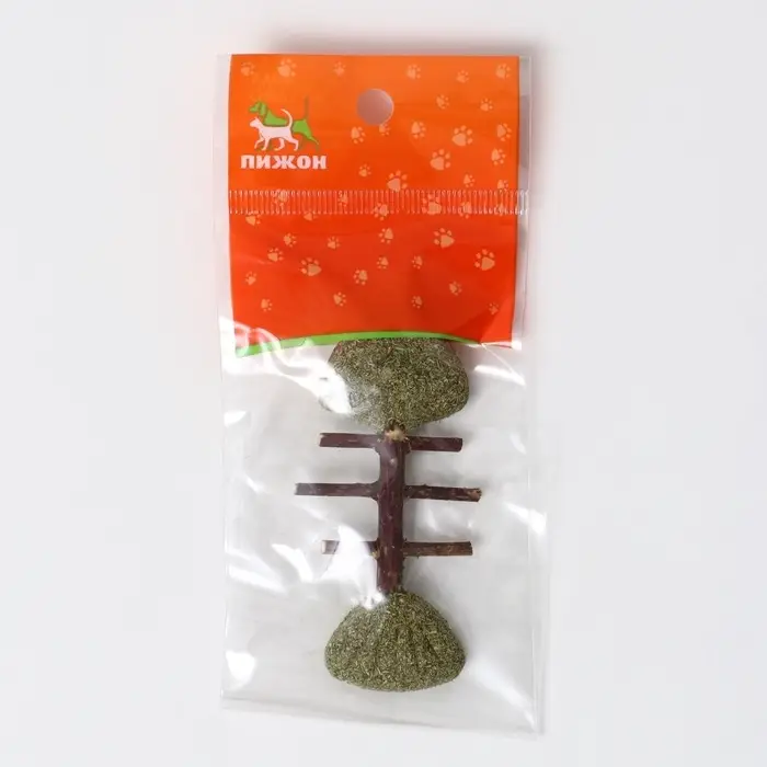 Игрушка для кошек из прессованной кошачьей мяты &laquo;Рыба&raquo;, 8.5 см, скелет из мататаби