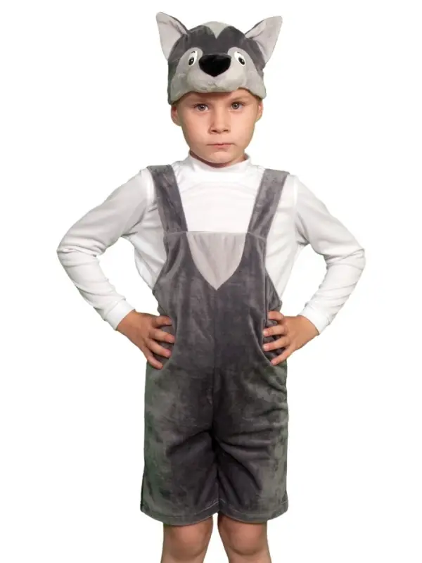 Карнавальный костюм "Волчонок" плюш, 3-6 лет, рост 98-116 см