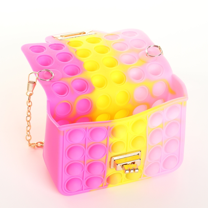 Сумка детская для девочки на замке «Выбражулька», pop it, цвет розовый/жёлтый/малиновый