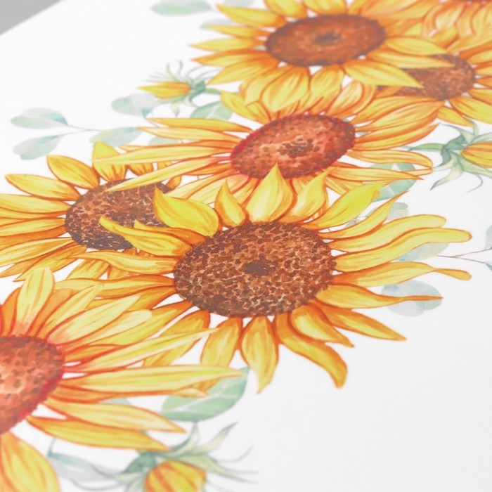 Наклейка пластик интерьерная цветная Наклейка пластик интерьерная цветная "Яркая полоса подсолнухов" 30х90 см