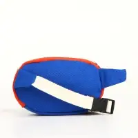 Сумка детская поясная на молнии, наружный карман, синяя, красная