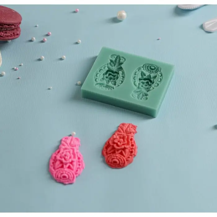 Молд для заливки «Гавайский ананас», силикон, 7.5×6 см, зелёная