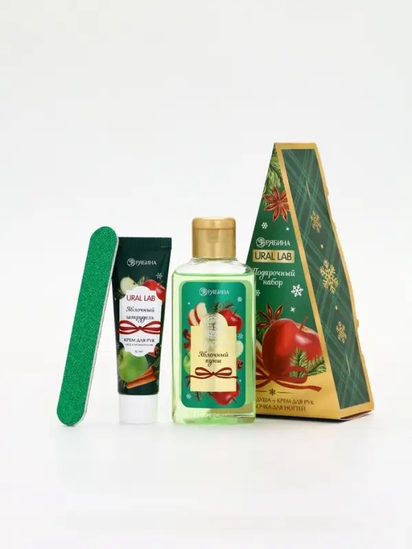 URAL LAB Арома Саунд Набор гель для душа, крем для рук и пилка для ногтей, яблоко URAL LAB Арома Саунд Набор гель для душа, крем для рук и пилка для ногтей, яблоко