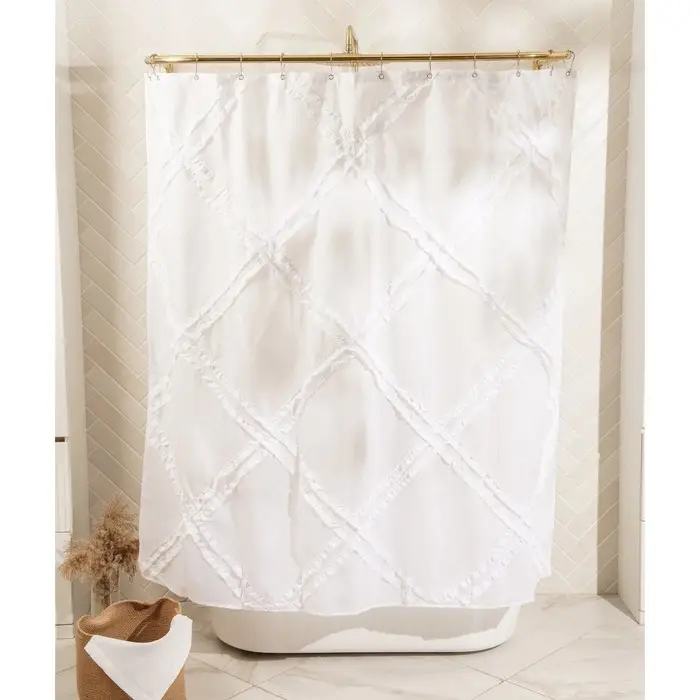 Штора для ванной &laquo;Ла Каса&raquo;, с люверсами, 180&times;180 см, полиэстер, белая
