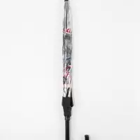 Зонт - трость полуавтоматический &laquo;Город&raquo;, 8 спиц, R=39/58 см, d=78 см, прозрачный, чёрный