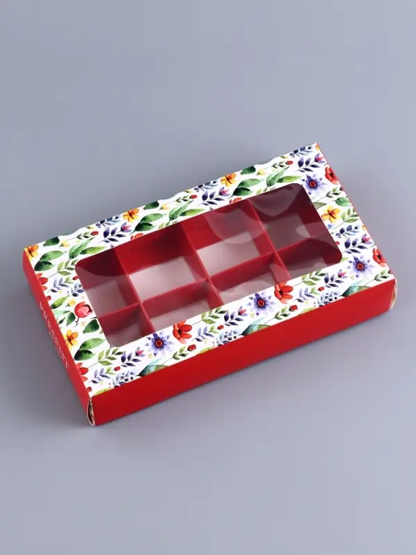 Коробка складная для 8 конфет &laquo;Презент&raquo;, 9.8&times;17.7&times;3.5 см