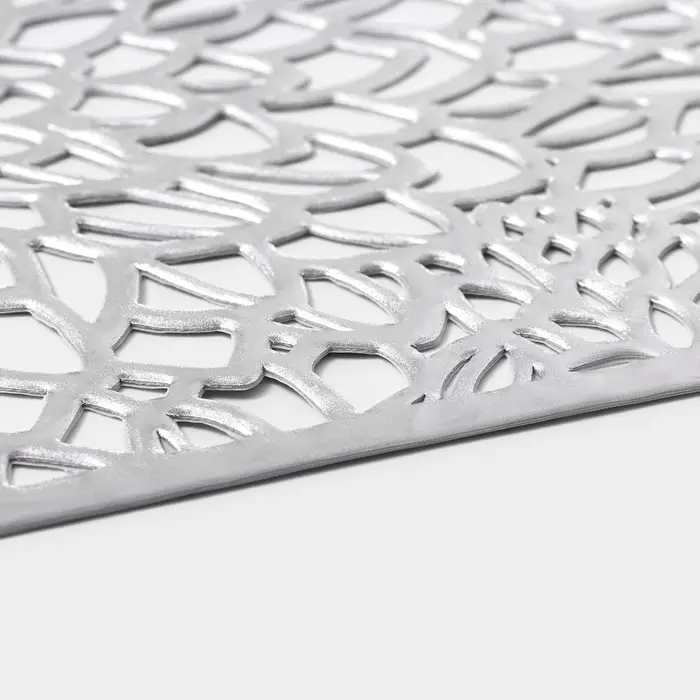 Салфетки сервировочные на стол Доляна &laquo;Астра&raquo;, 45&times;30 см, 4 шт., серебряные