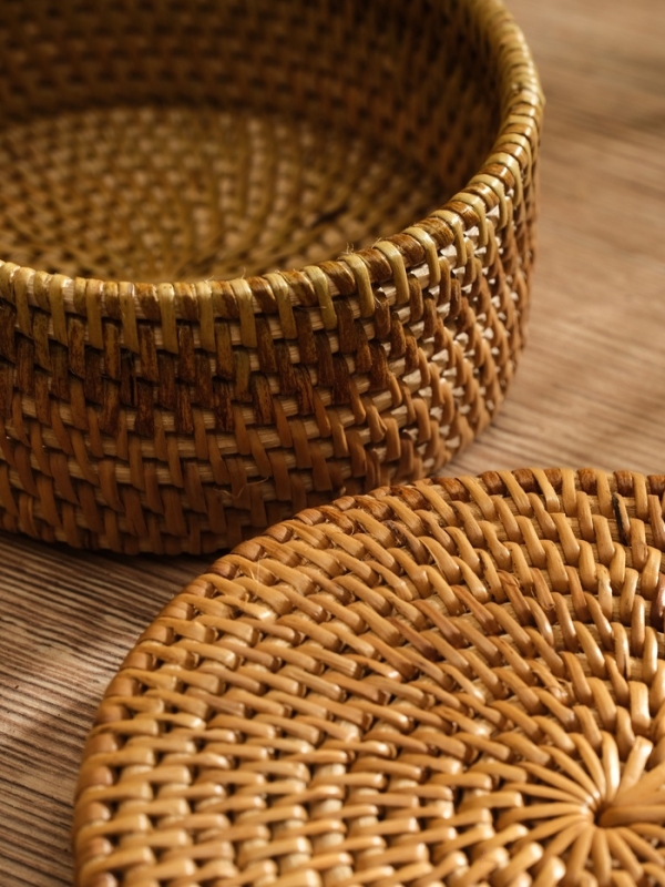 Корзинка плетеная ротанг, 13х13х5,5 см