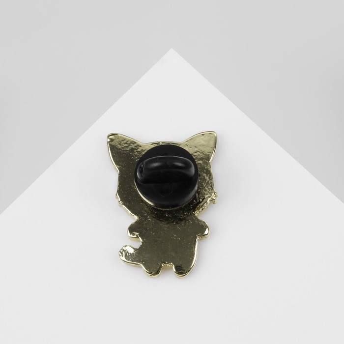 Значок «Котеечка», цвет чёрно-белый в золоте Значок «Котеечка», цвет чёрно-белый в золоте