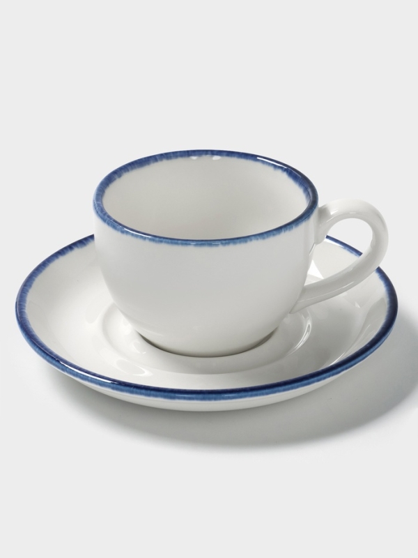 Чайная пара "Blue Lagoon" Magistro 220мл (чашка 12,9х6, блюдце 15,5х2), цвет белый, синий